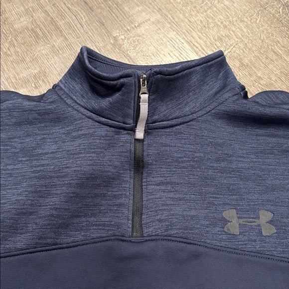 Under Armour Mens Size L Navy Coldgear Loose Fit Quarter Zip - Picture 2 of 4